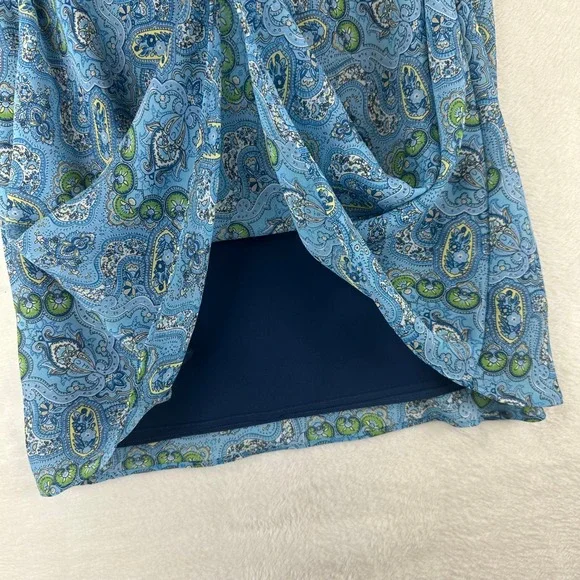 Gap Midi Skirt Womens 4 Blue Paisley A-Line High Rise VTG Summer 03' Y2K - Picture 4 of 9